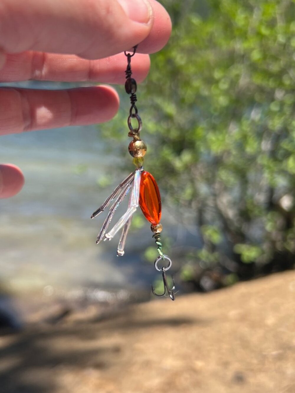 Handmade Inline Spinner Fishing Lure – Iridescent Flash